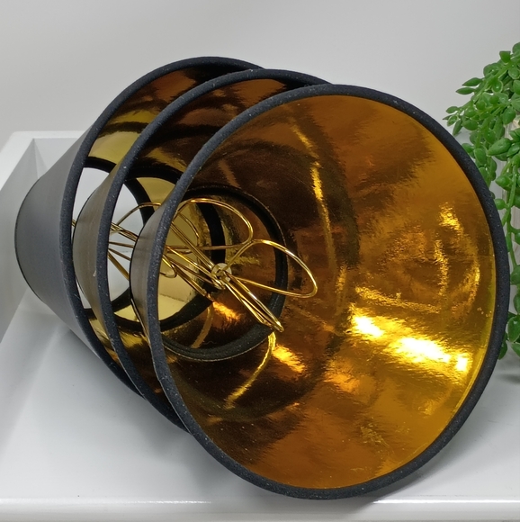 Sleek Black and Gold Decor Accents with Cylindrical Design - Picture 4 of 8